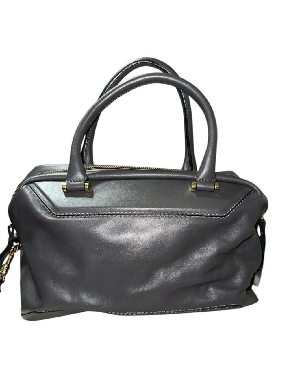 Iacucci soft leather satchel shoulder crossbody handbag gray